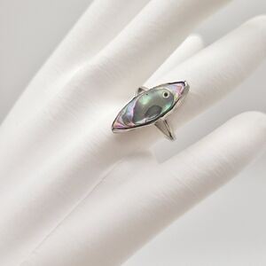 Sterling Silver Abalone Shell Statement Ring | Size 6.5